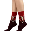 Bleu Foret Goat Pattern Cotton Socks