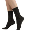 Bleu Foret Ribbed Lurex Socks