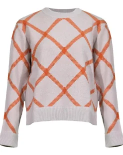 Cashmere Bias Plaid Pullover