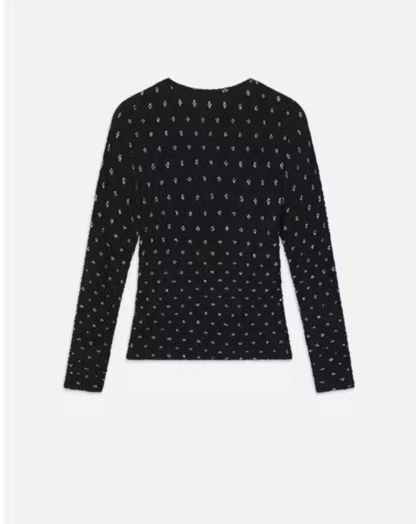 Frame Dotted Stretch Mesh Top