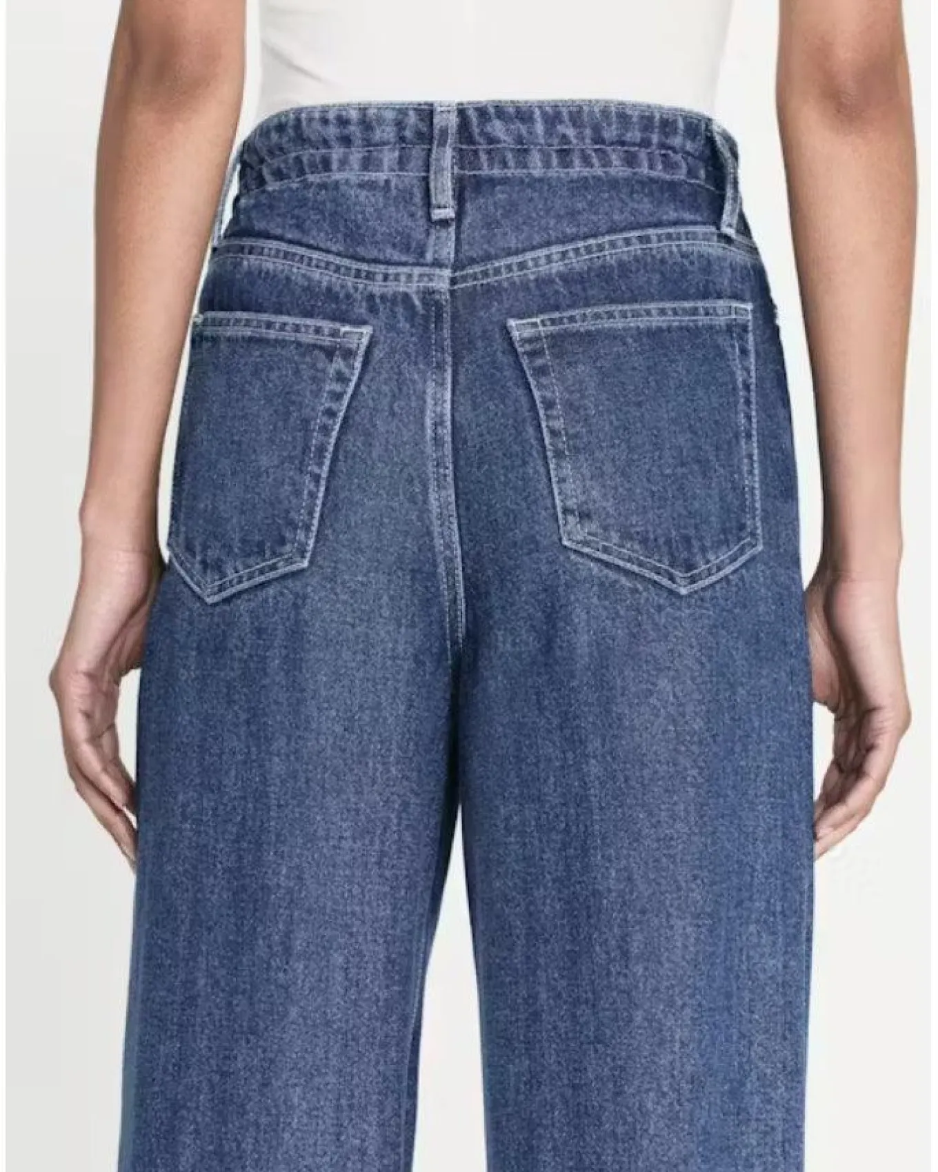 Frame Drawstring Wide Leg Jeans