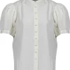 Frame Lace Shoulder Inset Blouse