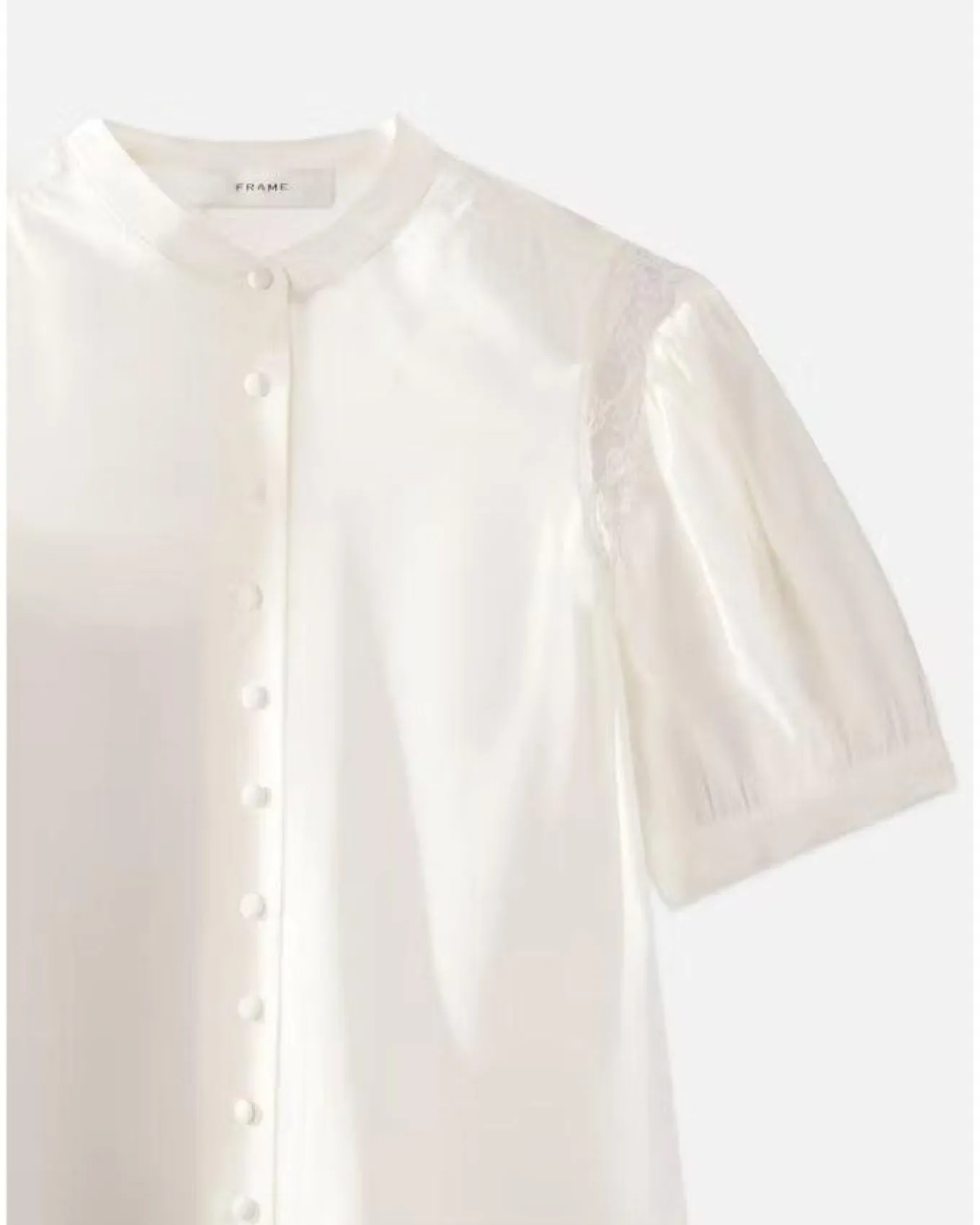 Frame Lace Shoulder Inset Blouse