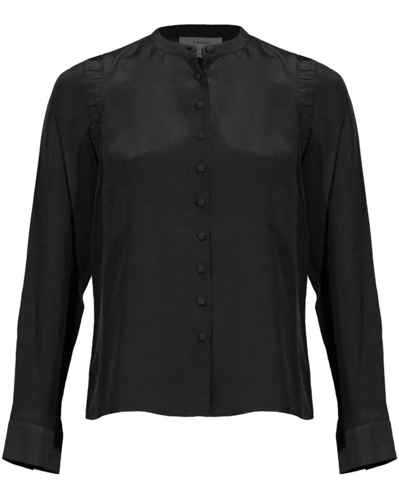 Frame Shirred Shoulder Inset Blouse