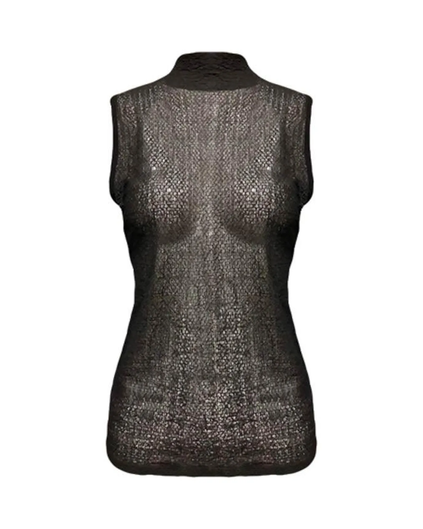 Frame Textured Pattern Mesh Tank Top