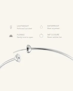 Icon Hoops Small Rhodium