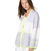 Kinross Cashmere Color Block Zip Cardigan