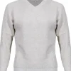 Kinross Cashmere Thermal Sequin Vee Pullover