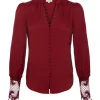 L'Agence Ava Lace Cuff Blouse