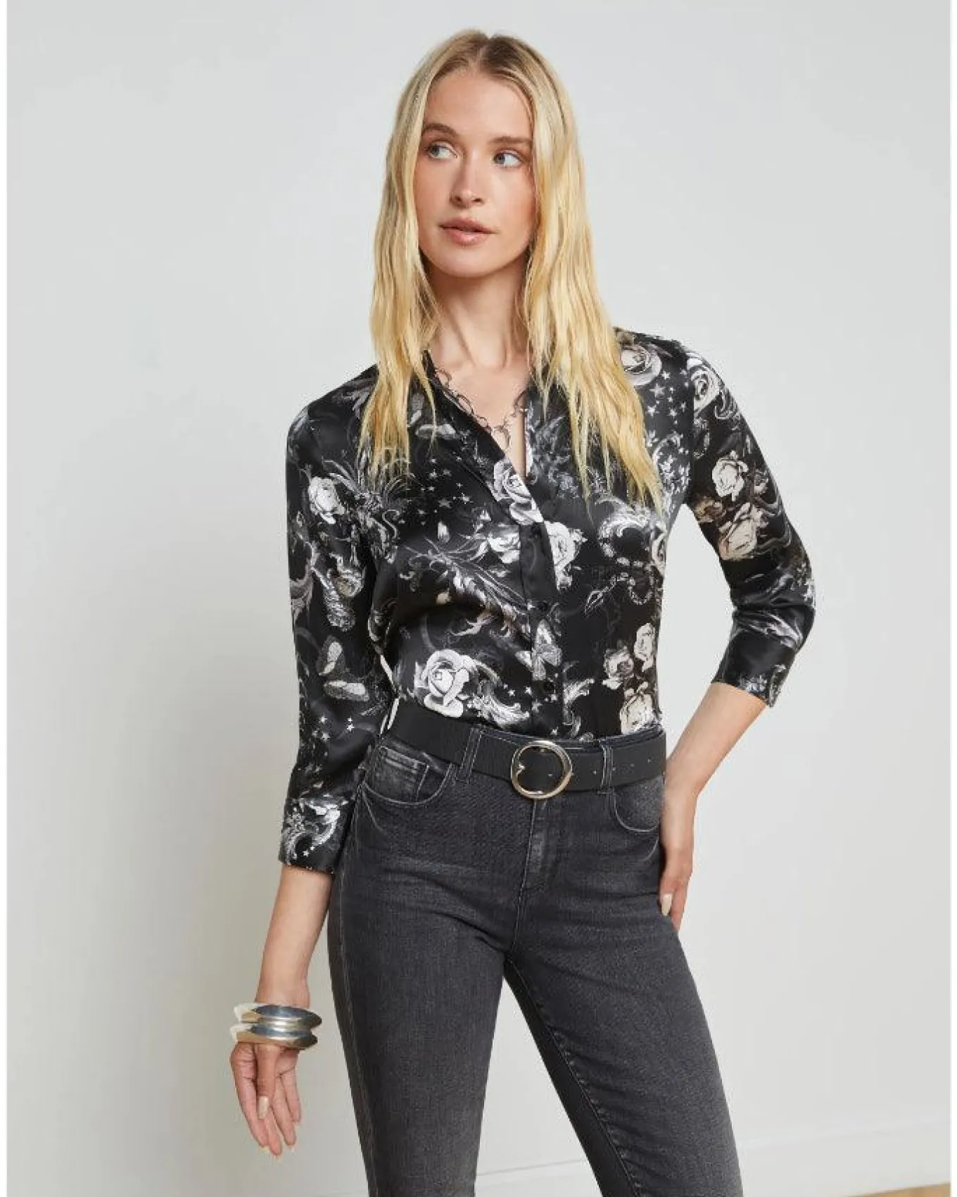 L'Agence Dani Black Zodiac Blouse
