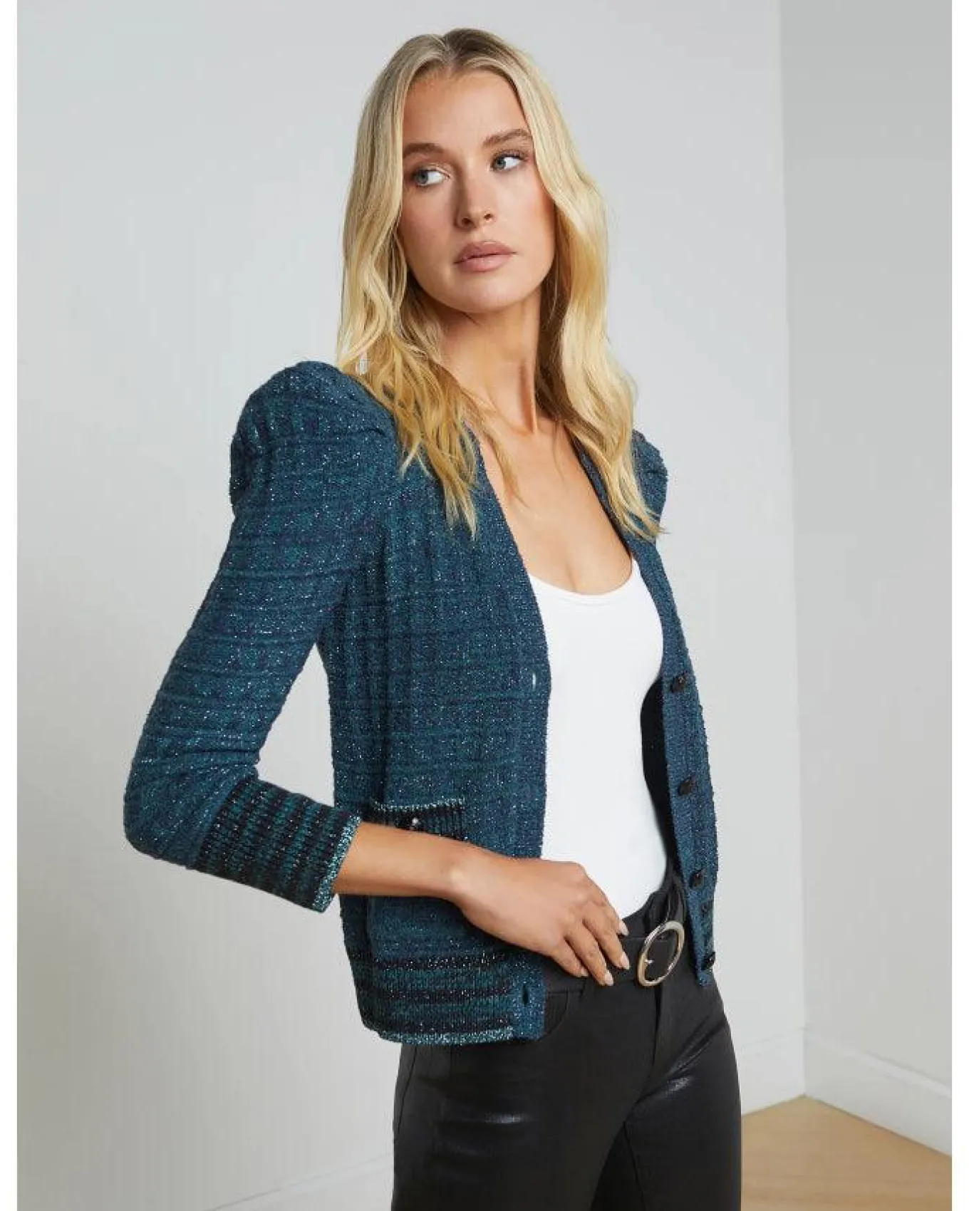 L'Agence Jenni Waffle Stitch Cardi