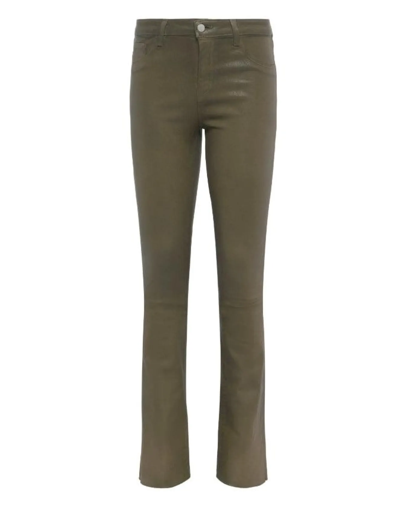 L'Agence Ruth Straight Leg Raw Hem Coated Jeans