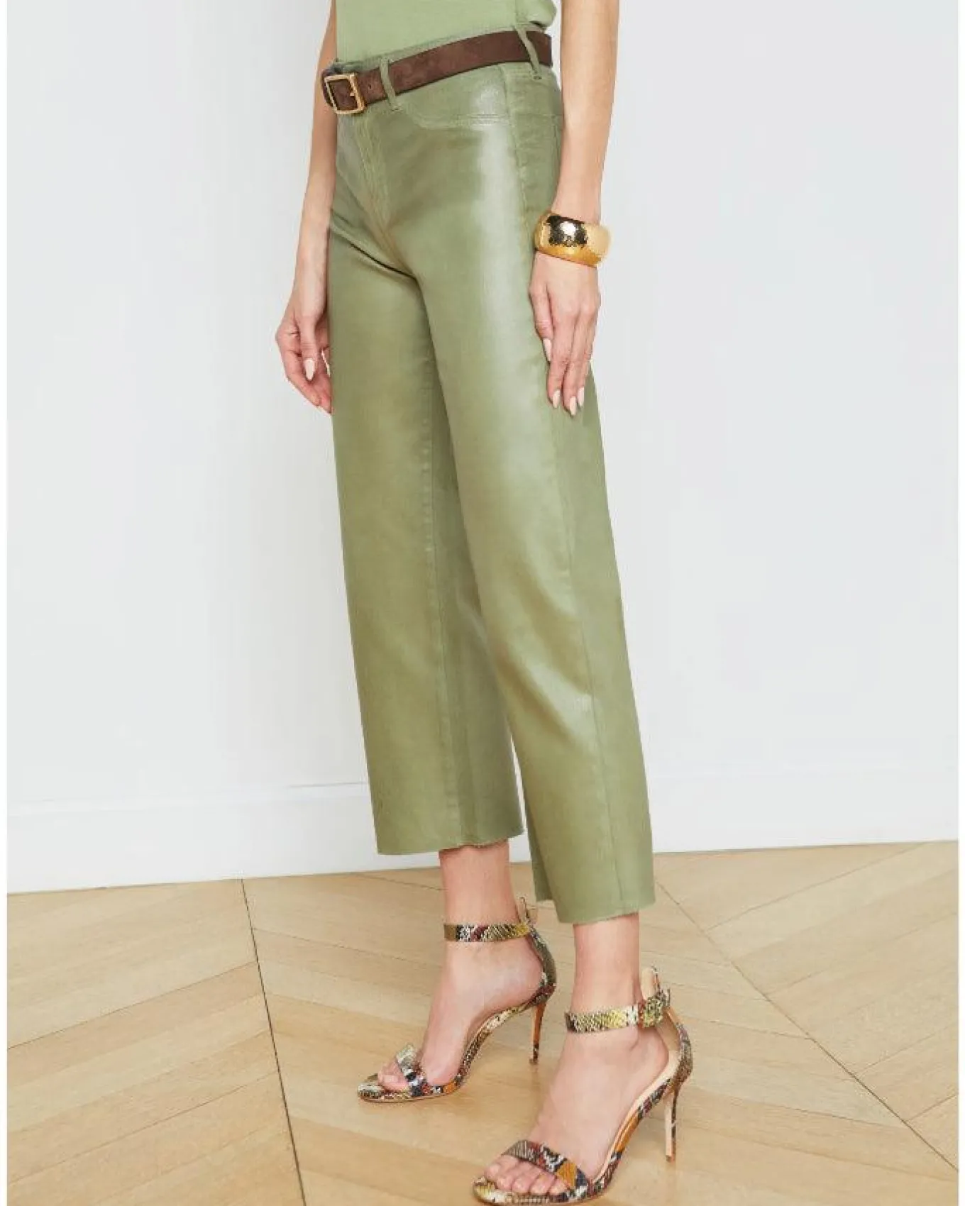 L'Agence Wanda Cropped Coated Jean