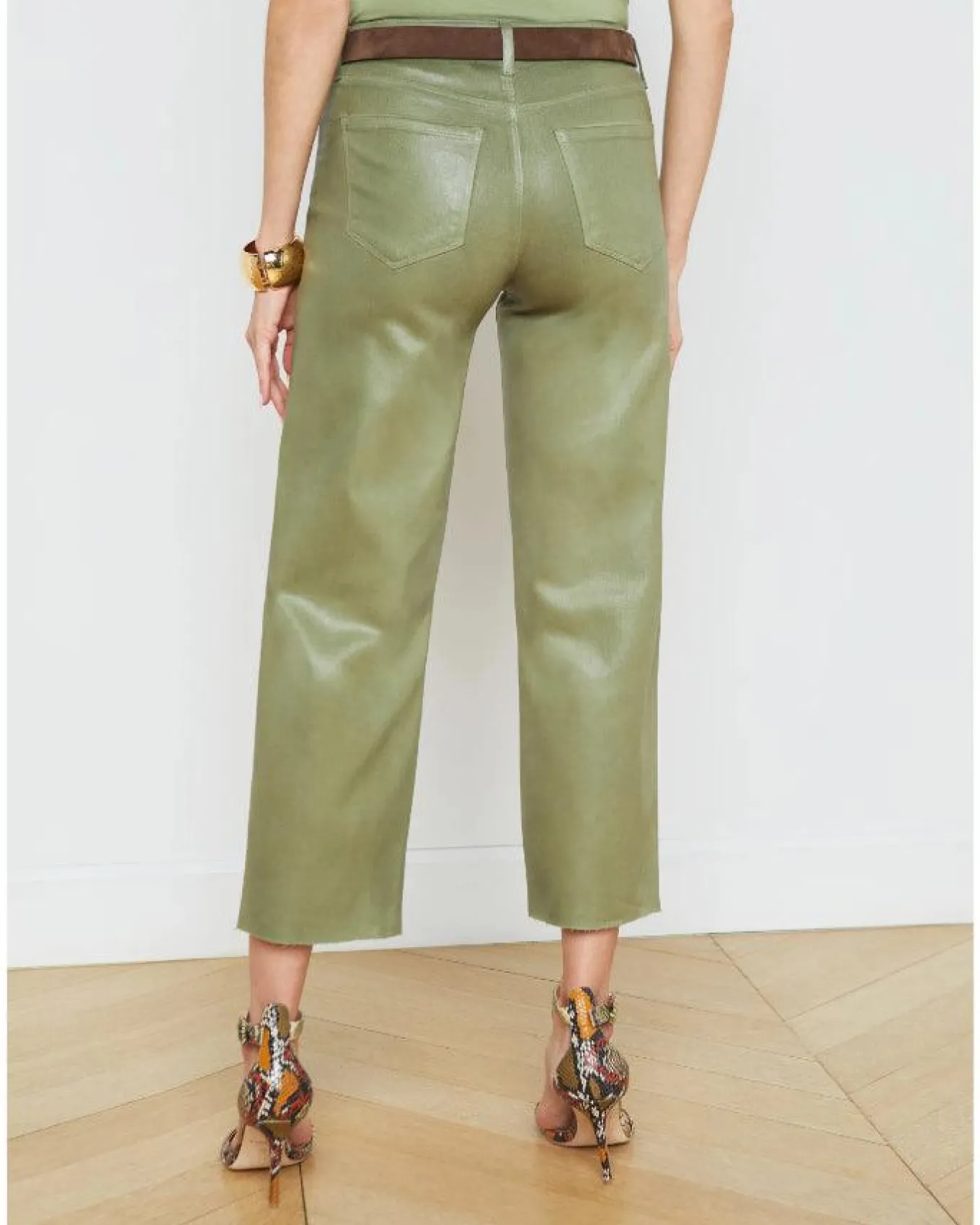 L'Agence Wanda Cropped Coated Jean