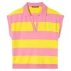 Luisa Cerano Block Stripe Knit Top