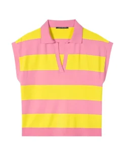Luisa Cerano Block Stripe Knit Top