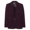 Luisa Cerano Burgundy One Button Blazer