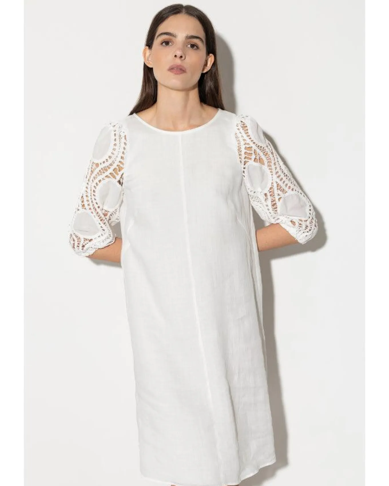 Luisa Cerano Crochet Sleeve Dress