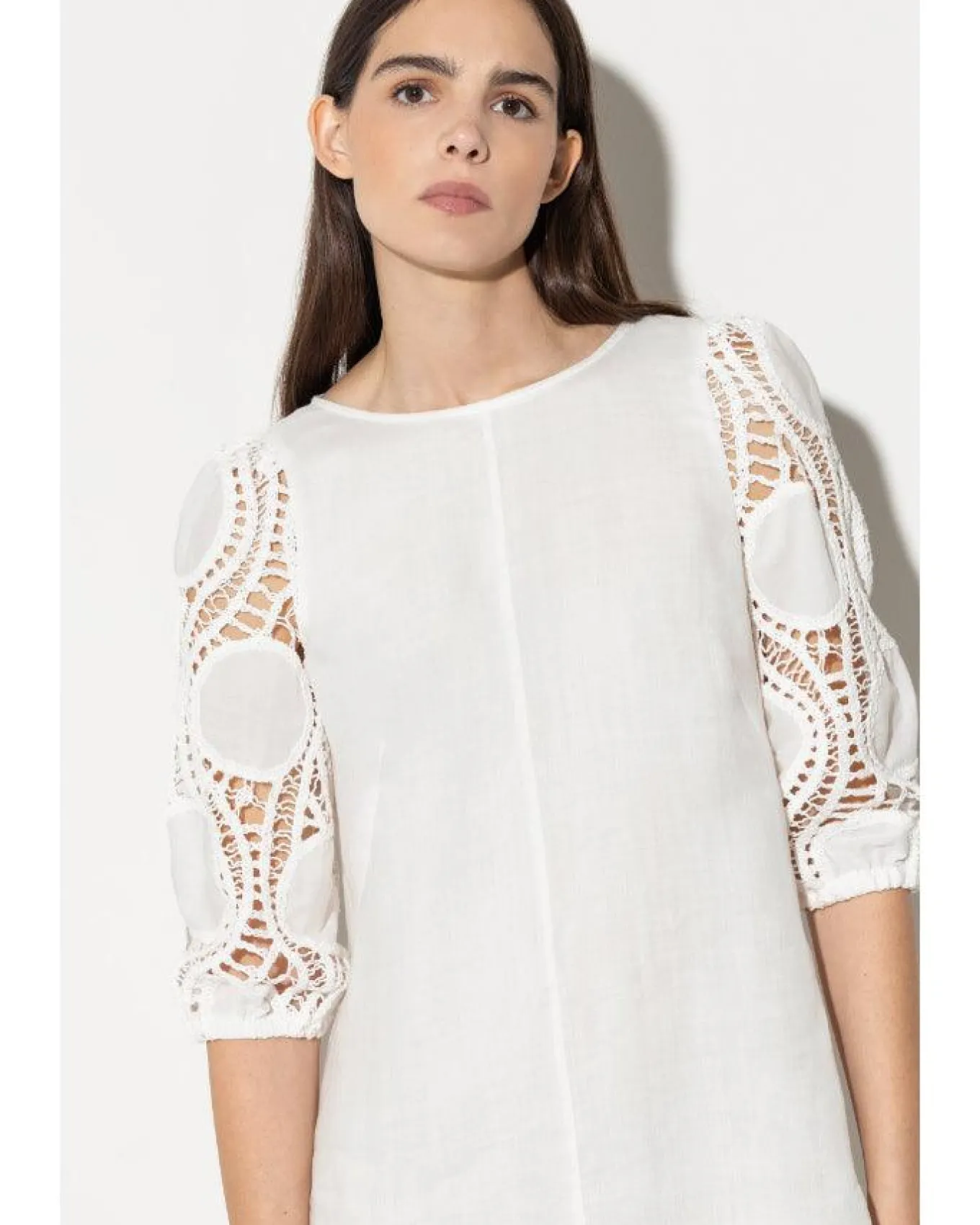 Luisa Cerano Crochet Sleeve Dress