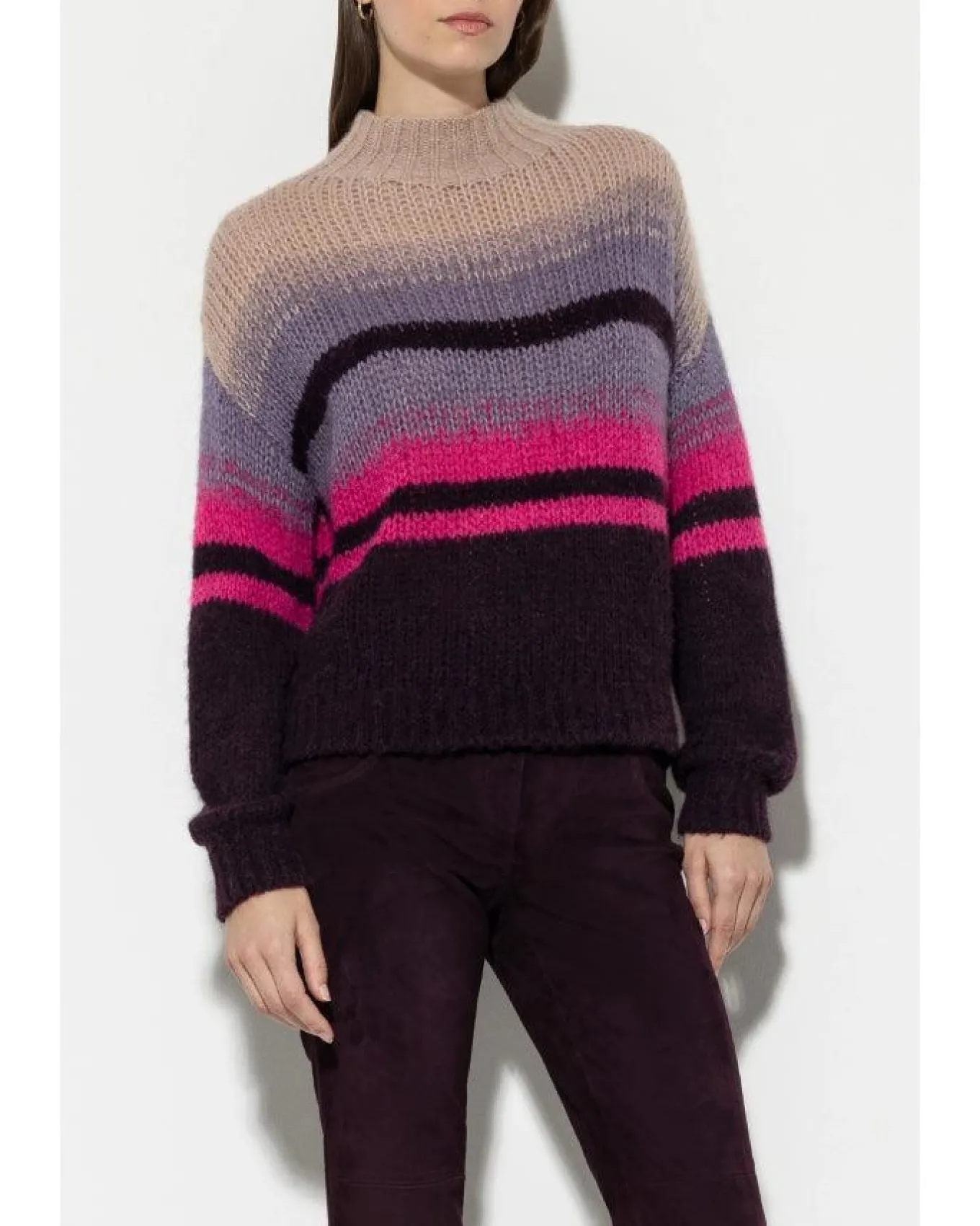 Luisa Cerano Fancy Stripe Alpaca Sweater