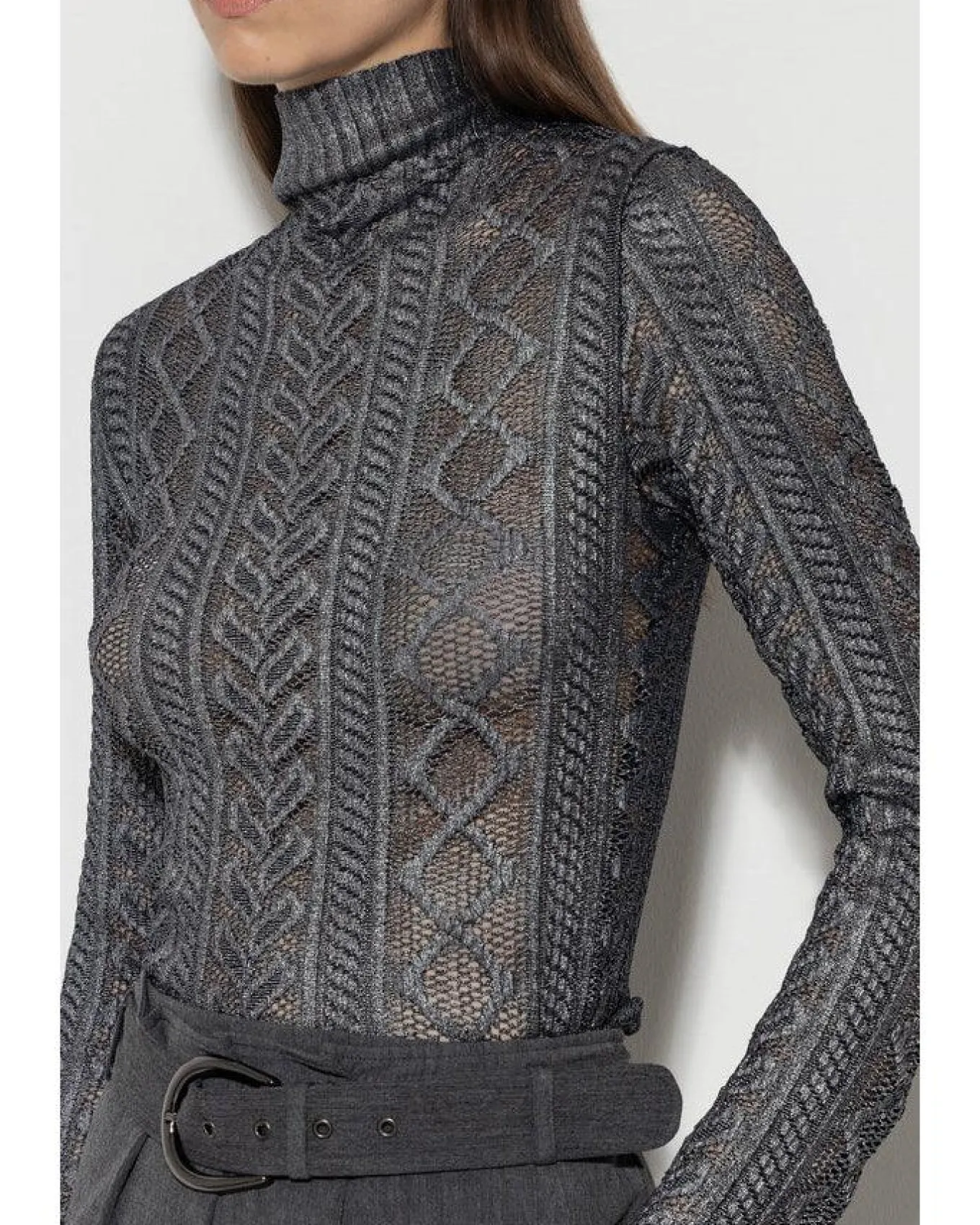 Luisa Cerano Glazed Lace Look Knit Pullover