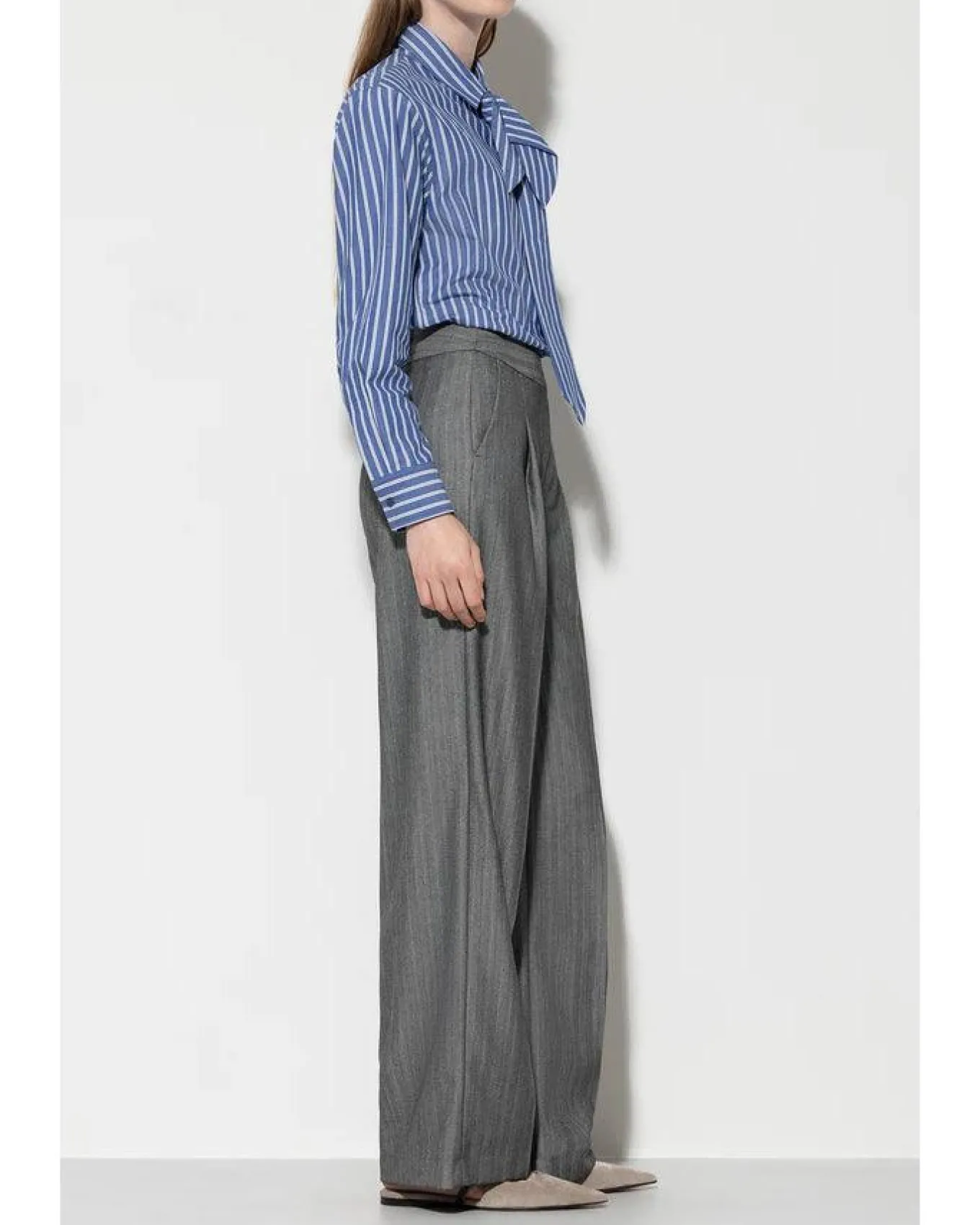 Luisa Cerano Herringbone Wide Leg Pants