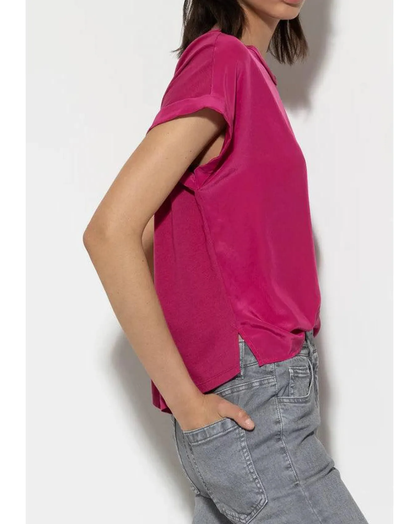 Luisa Cerano Mix Jersey Cap Sleeve Tee
