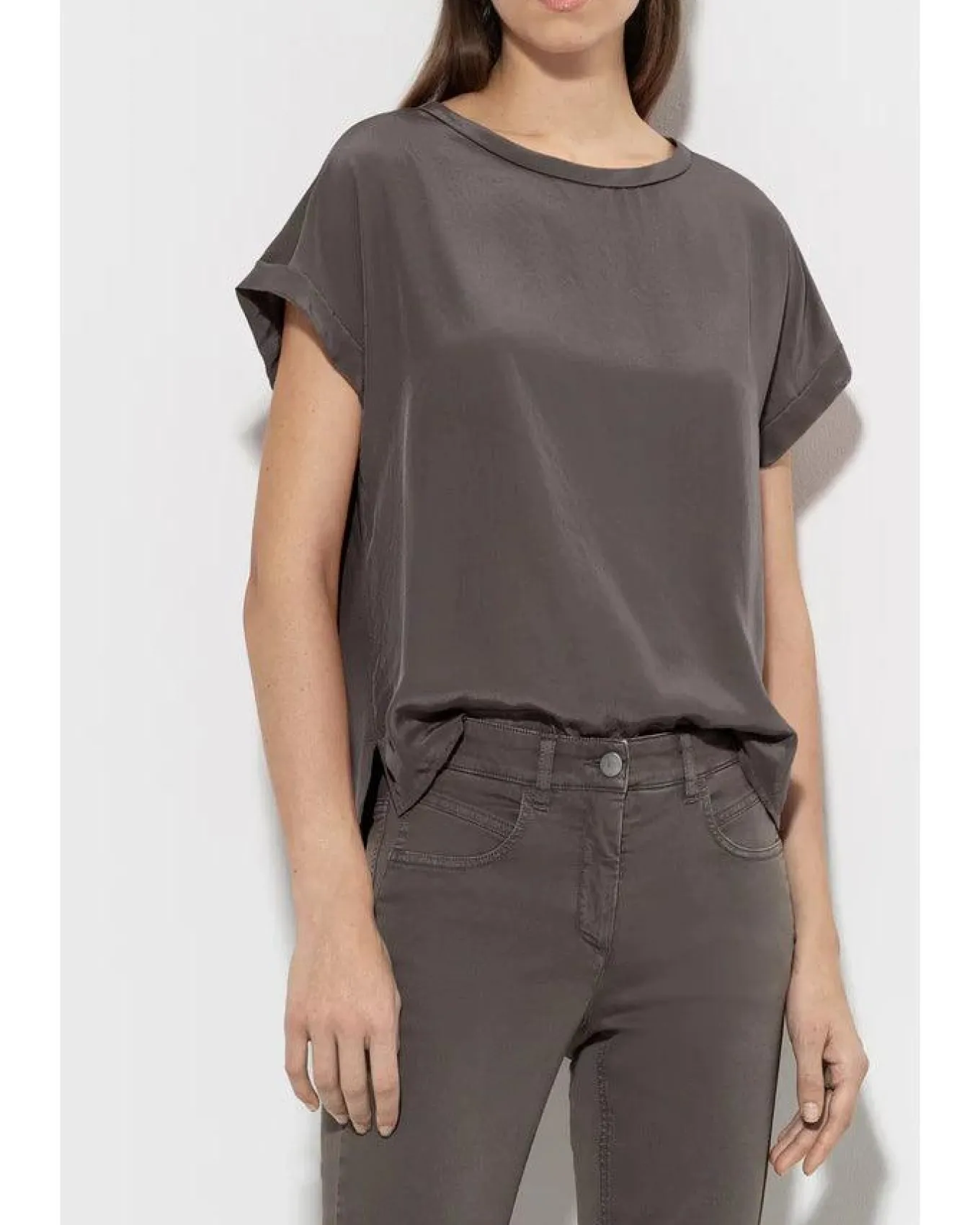 Luisa Cerano Mix Jersey Cap Sleeve Tee