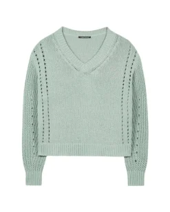 Luisa Cerano Ribbed Lace Detail Pullover