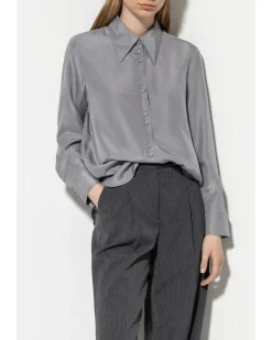 Luisa Cerano Silk Double Button Detail Blouse