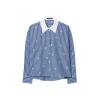 Luisa Cerano Striped Sequin Flowers Blouse