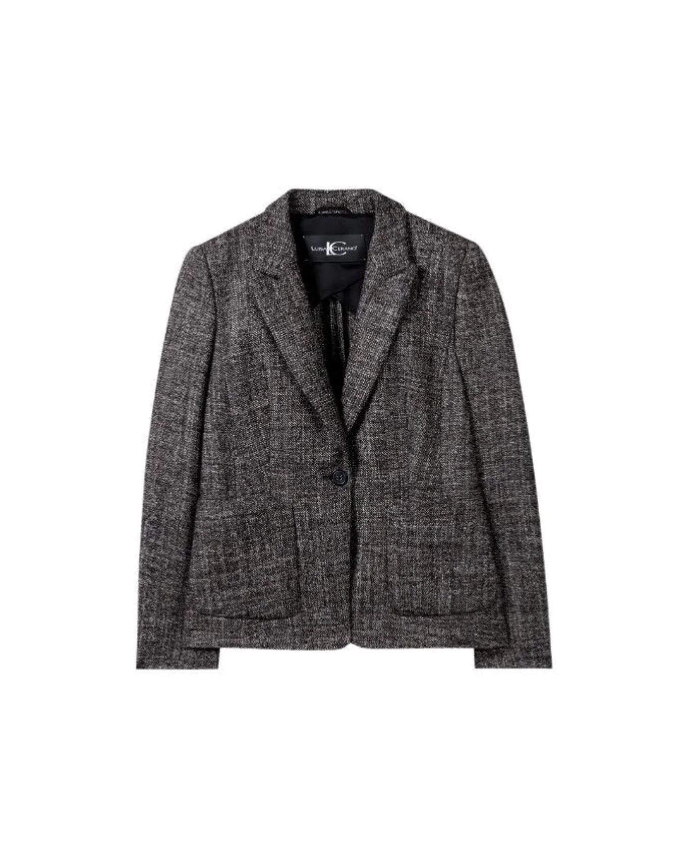 Luisa Cerano Tweed Wool One Button Blazer