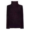 Luisa Cerano Velvet Look Mesh Turtleneck