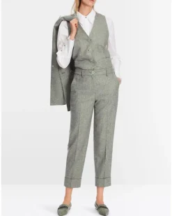 Marc Cain Fordon Herringbone Cuffed Pants