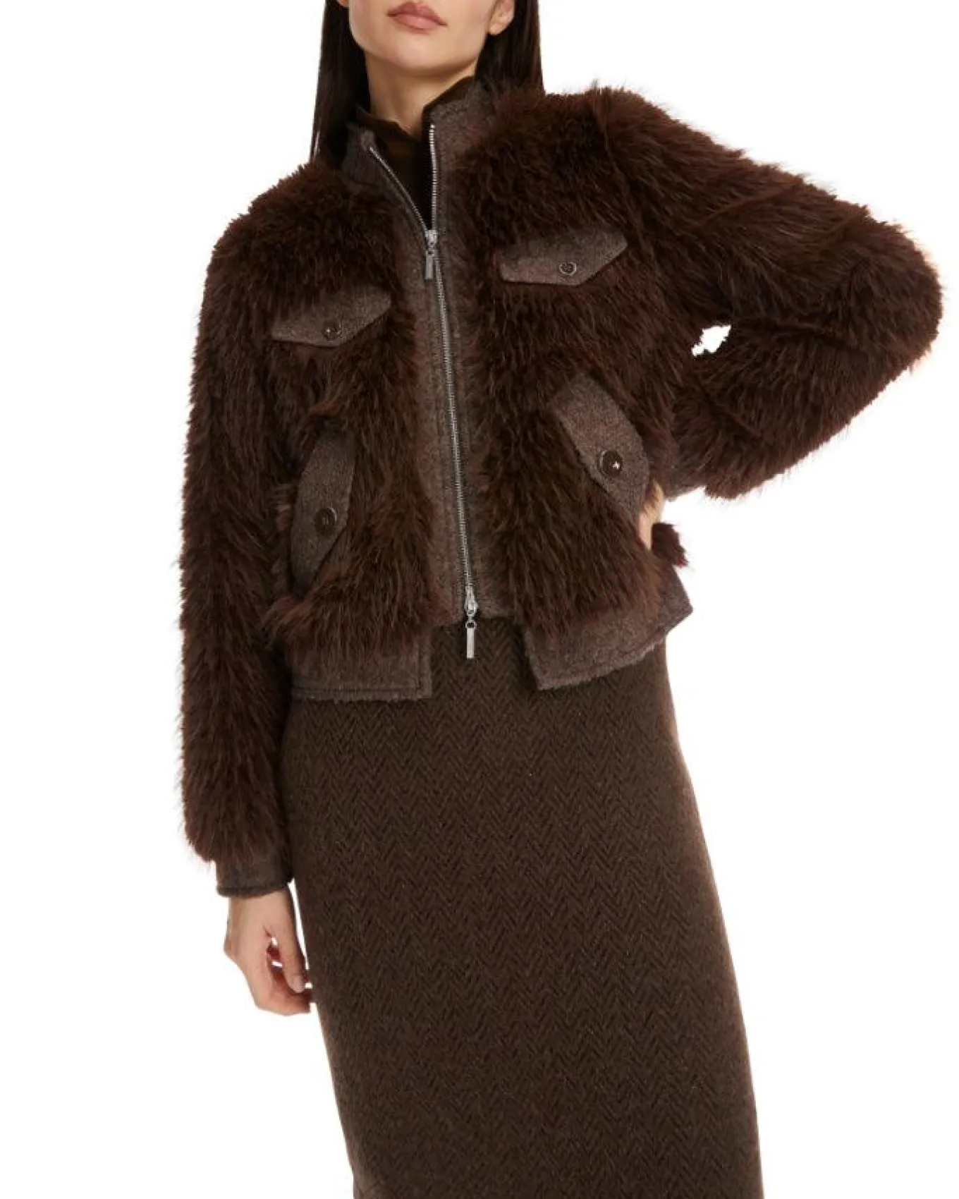 Marc Cain Fun Faux Fur Jacket