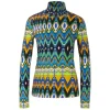Marc Cain Harlequin Print Turtleneck Tee