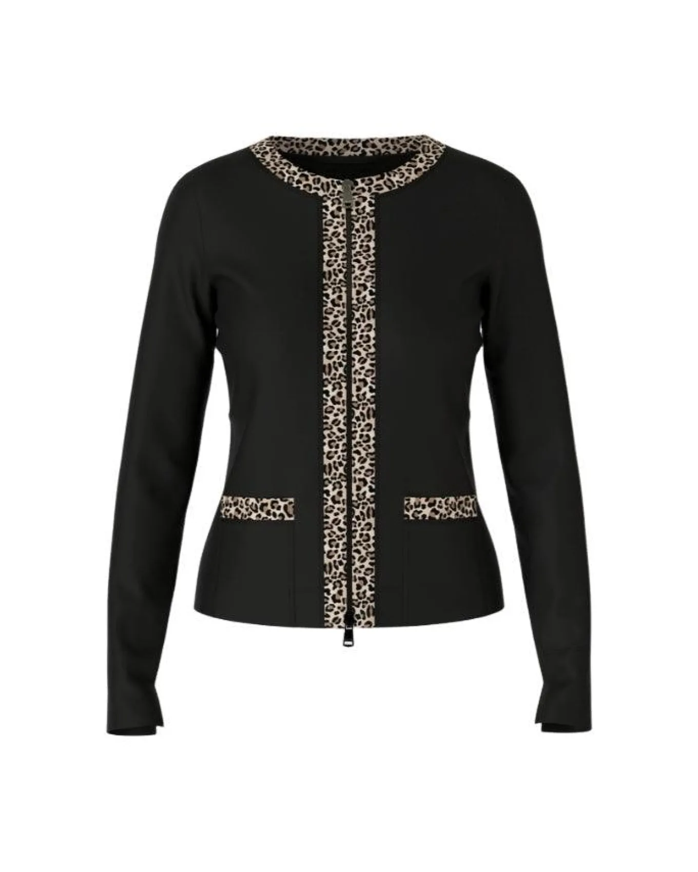 Marc Cain Leopard Trim Zip Jacket