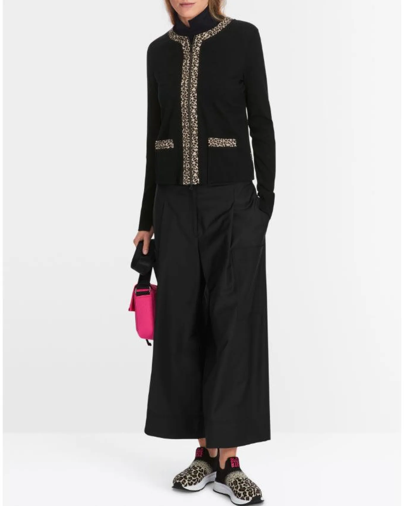 Marc Cain Leopard Trim Zip Jacket