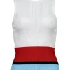 Marc Cain Ribbed Knit Non Wool Colorblock Shell