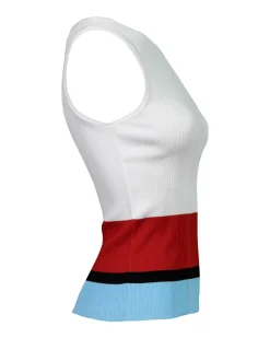 Marc Cain Ribbed Knit Non Wool Colorblock Shell
