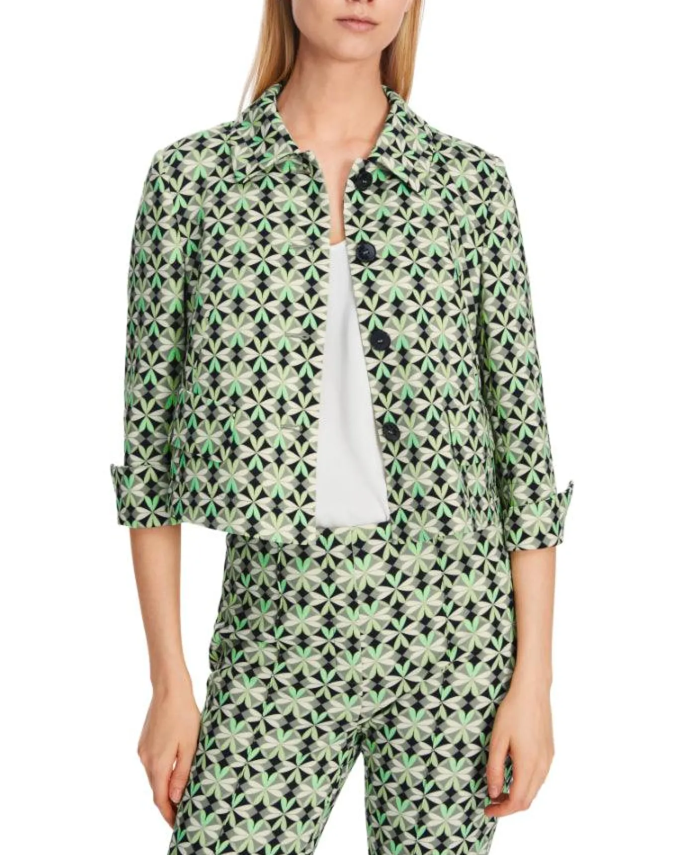 Marc Cain Scuba Print Short Jacket