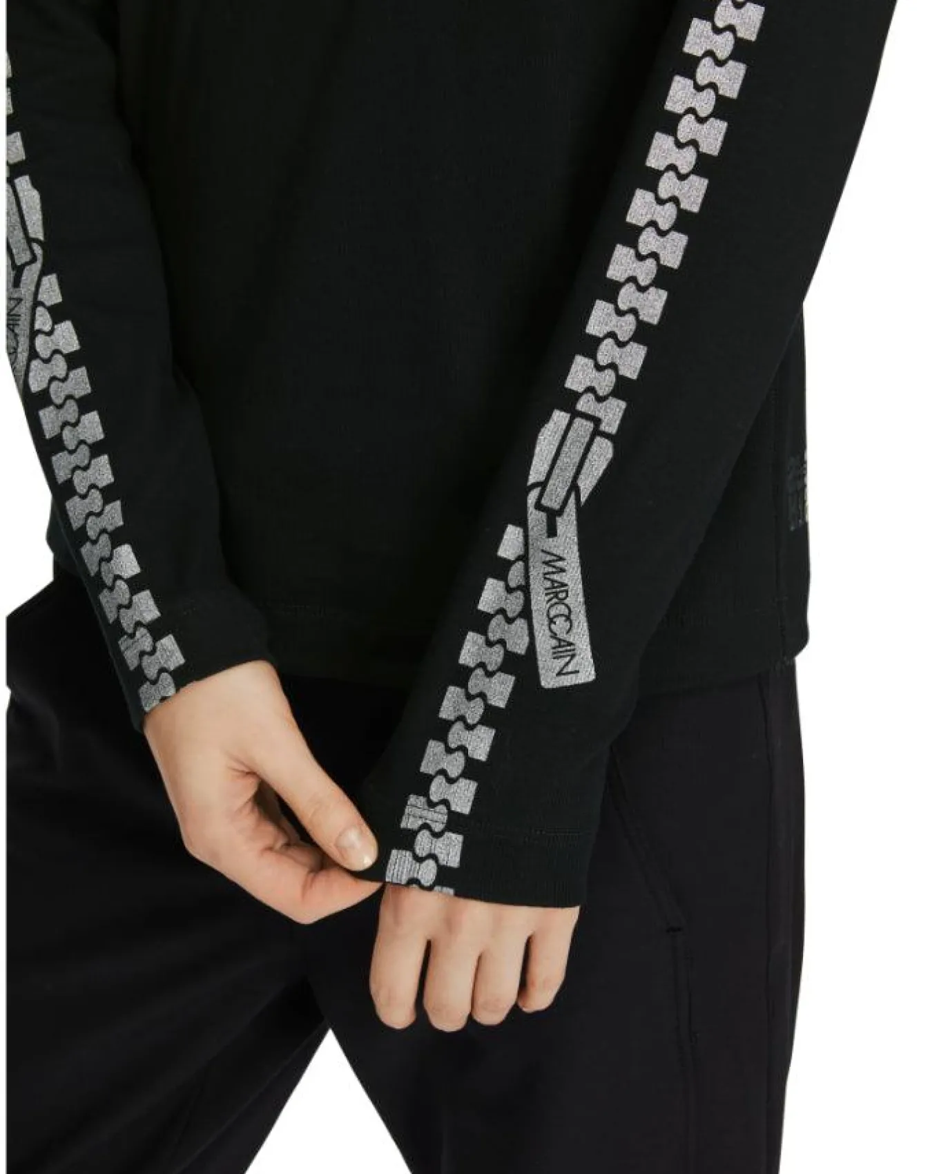 Marc Cain Zipper Print Pullover