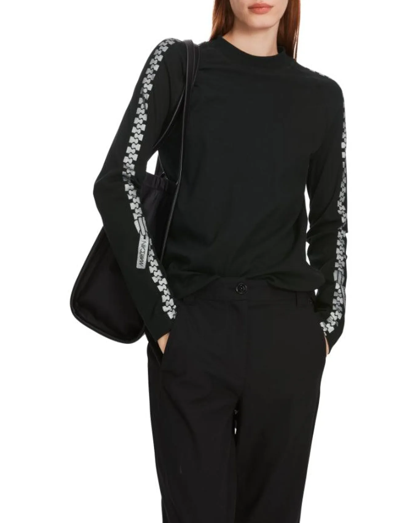 Marc Cain Zipper Print Pullover