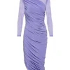 Norma Kamali Diana Mesh Long Sleeve Dress