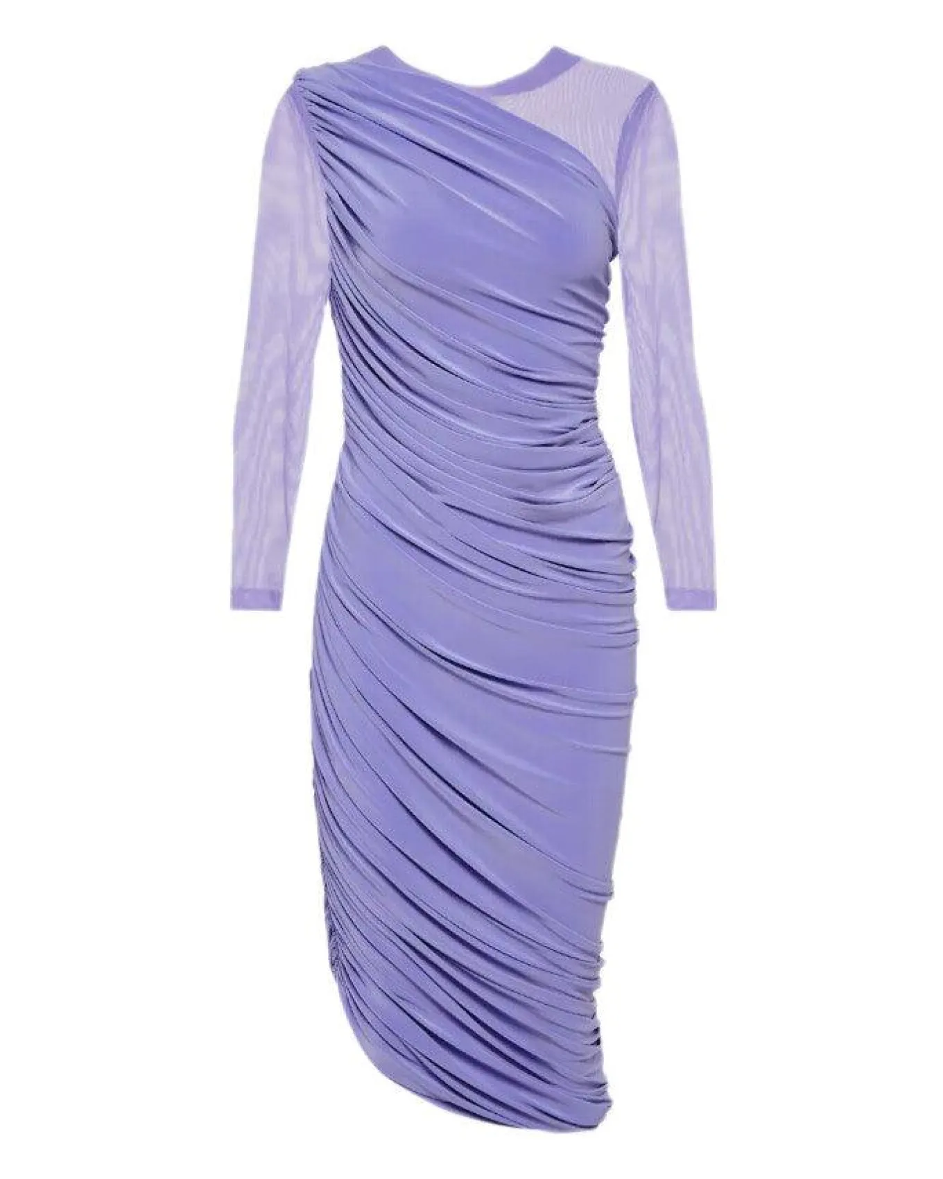 Norma Kamali Diana Mesh Long Sleeve Dress