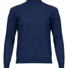 Repeat Mock Neck Cashmere Sweater Navy