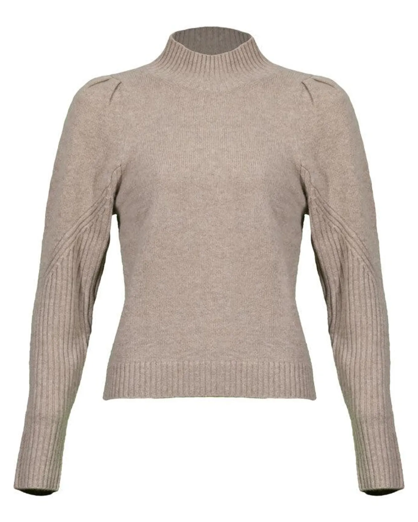 Repeat Mock Neck Puff Sleeve Cashmere Sweater