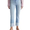 Saige Cropped Wide Turned Up Hem Jeans