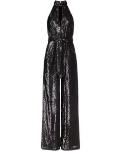 Sequin Halter Wide Leg Jumpsuit