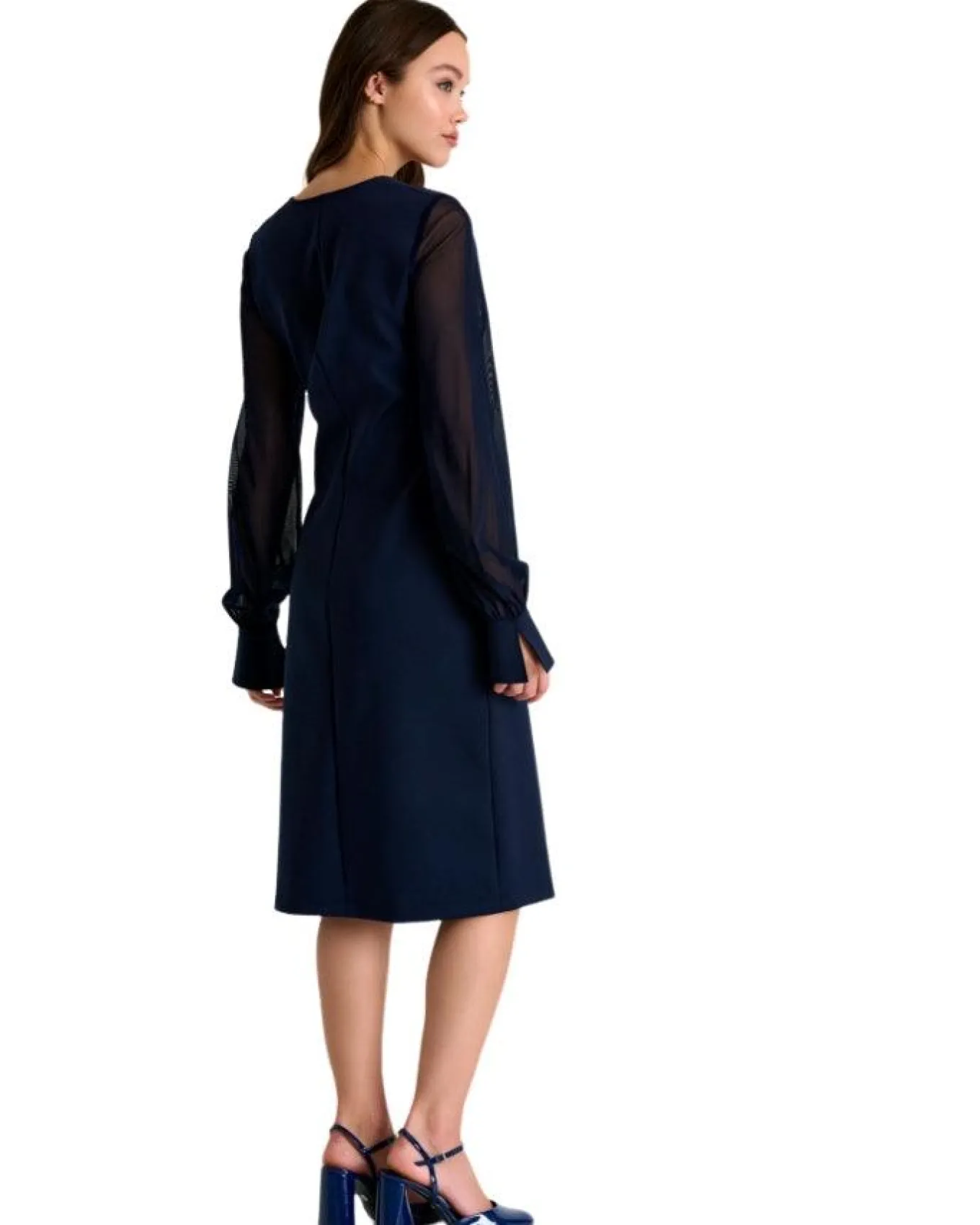 Shan - Sofia Sheer Sleeve Elegant Dress